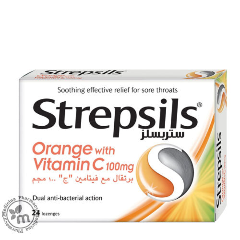 strepsils orange vit c lozenges 24s strepsils orange vit c lozenges 24s