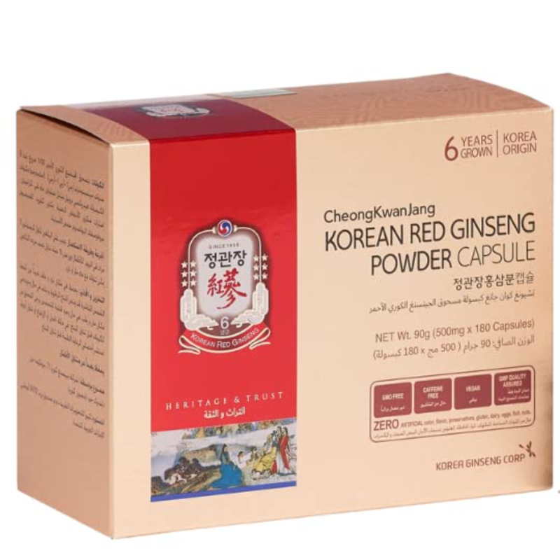 cheongkwanjang korean red ginseng powder capsule 180's