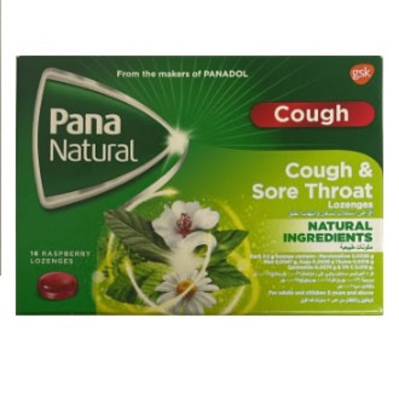 pananatural cough raspberry lozenges 16's