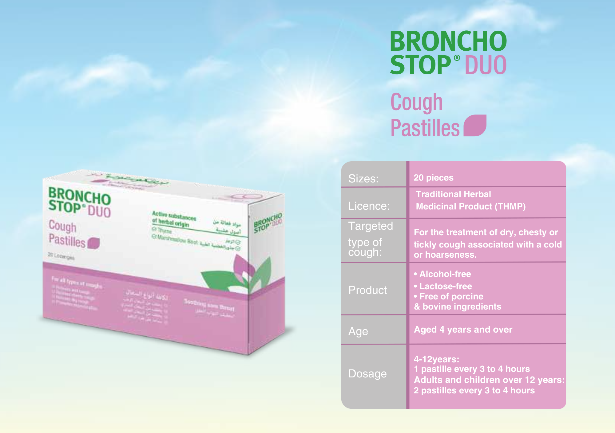 bronchostop duo cough pastilles 20s